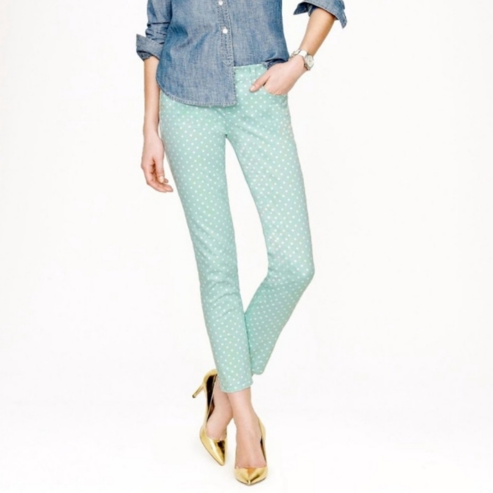 J. Crew Spring Fresh Polka Dot Cropped Matchstick Sz 26